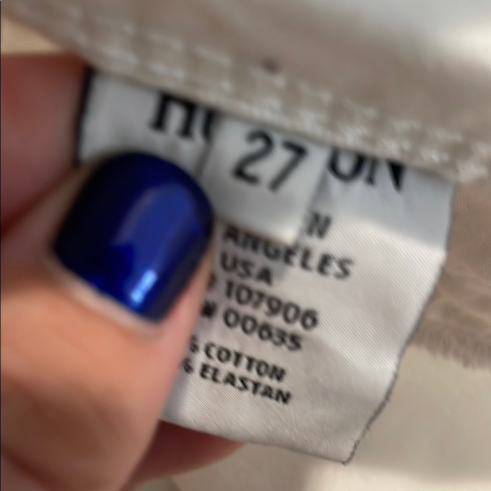 Hudson Mid Rise Collin Skinny Jean 5 Pocket 2 Back Flap Pockets White NWT 27 - Picture 10 of 10